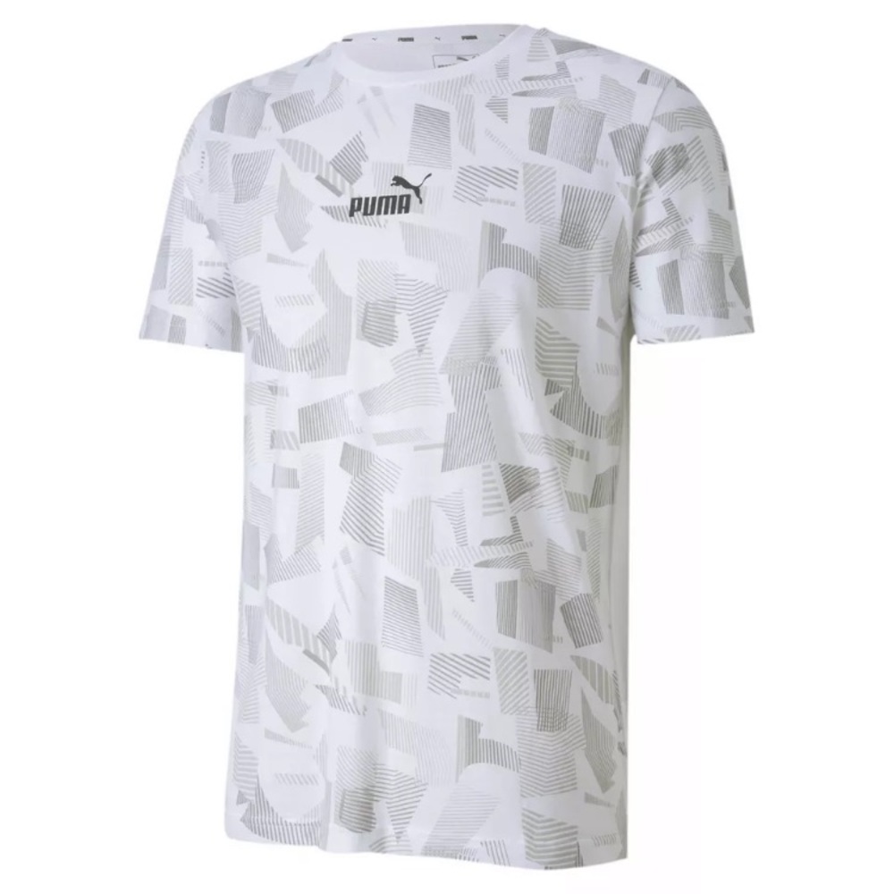 PUMA Men's Summer Print AOP Tee Sz M White/Grey